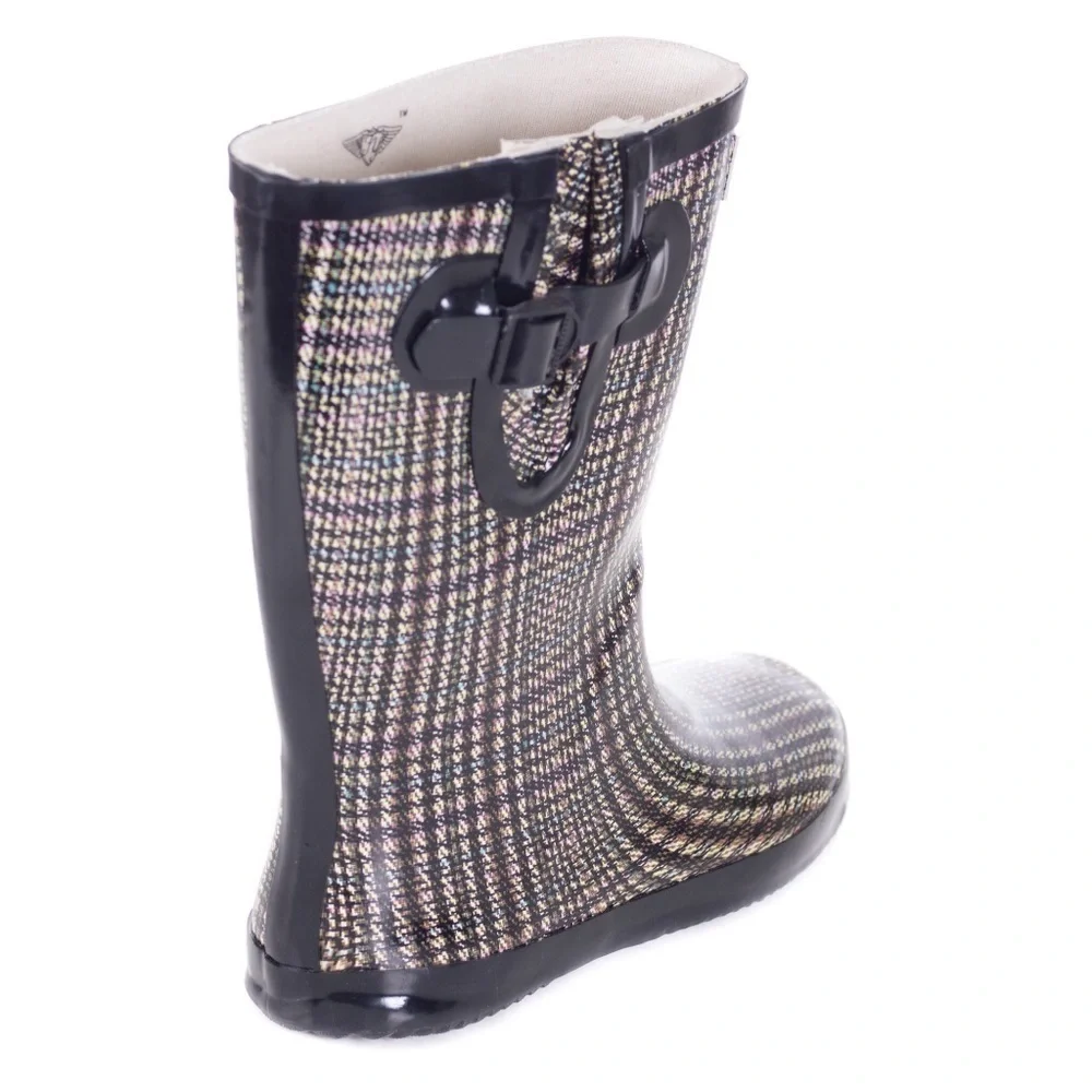 Women Rubber Rain Boots, Short Dreamy Weave Booties Garden Rainboots,, NEW